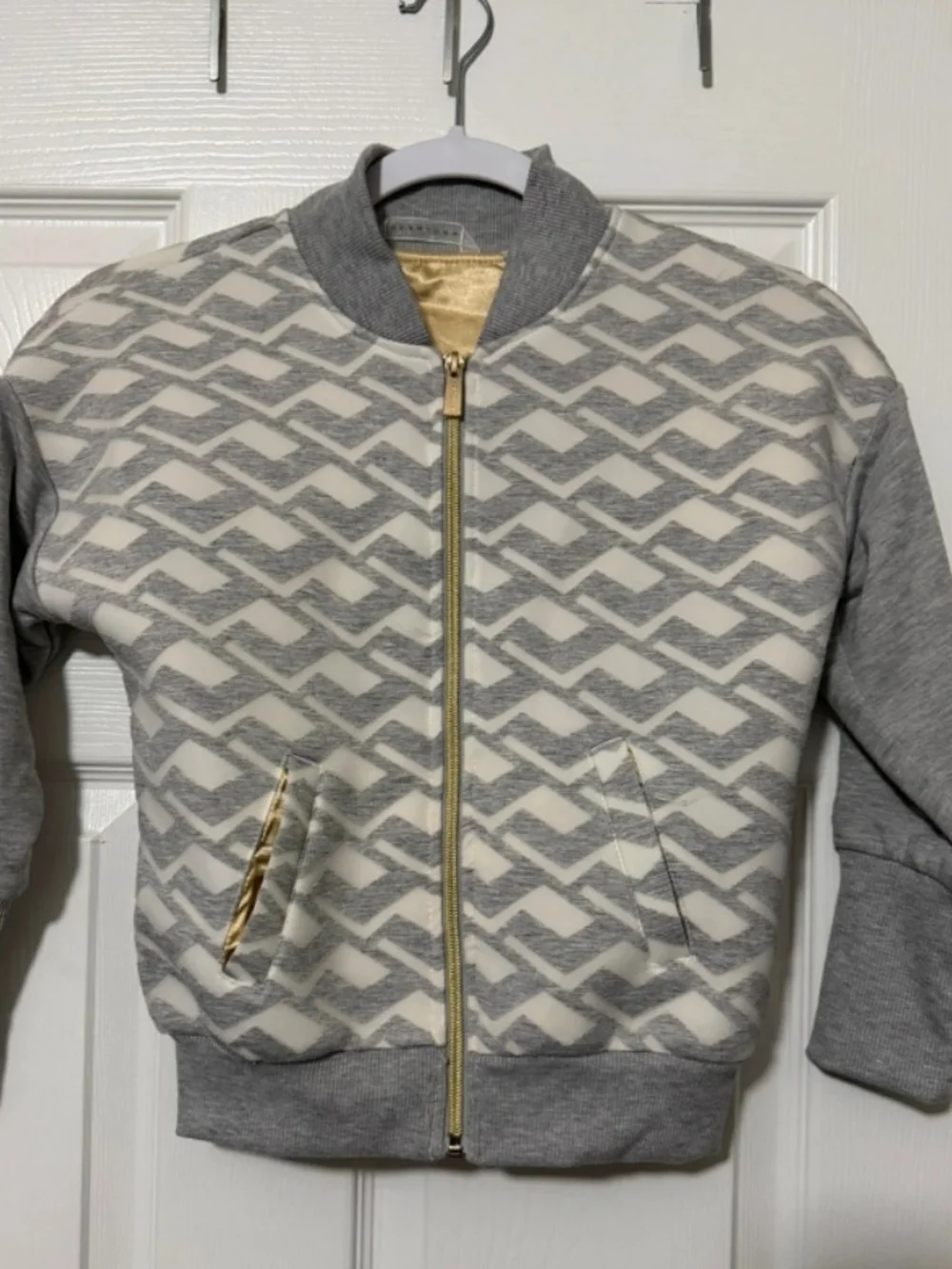 Sean John Gray & Cream Geometric Bomber Jacket for Kids